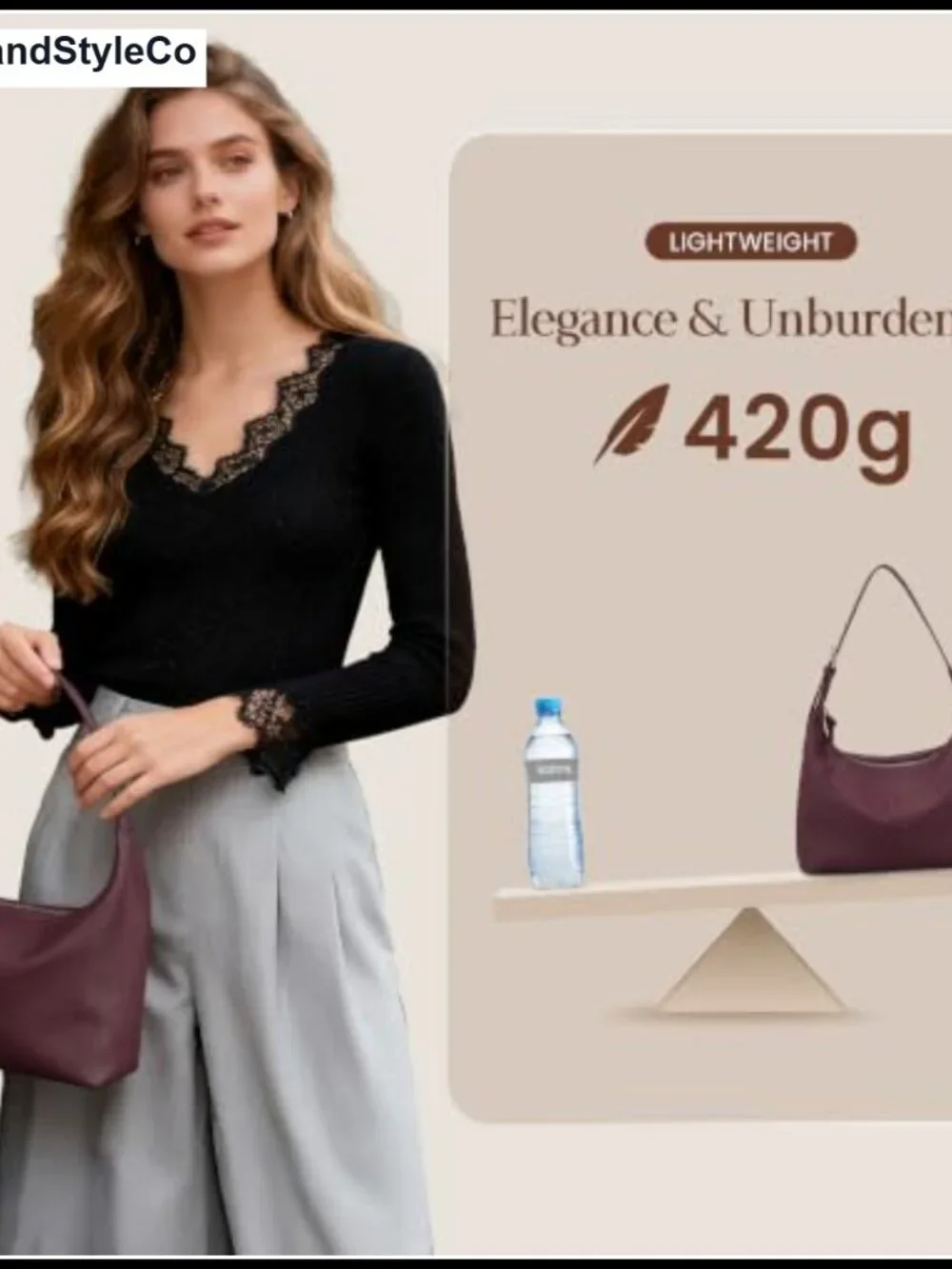 Genuine Pebbled Leather Slouchy Hobo Shoulder Bag for Women